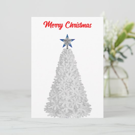 Carte de Noël blanche (Debout devant)