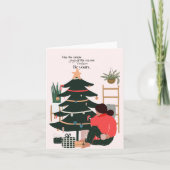 Carte de Noël blanche Afro-Américaine (Devant)