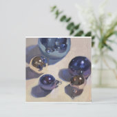 Carte de Noël blanche carré plat "Blue Steel" (Debout devant)