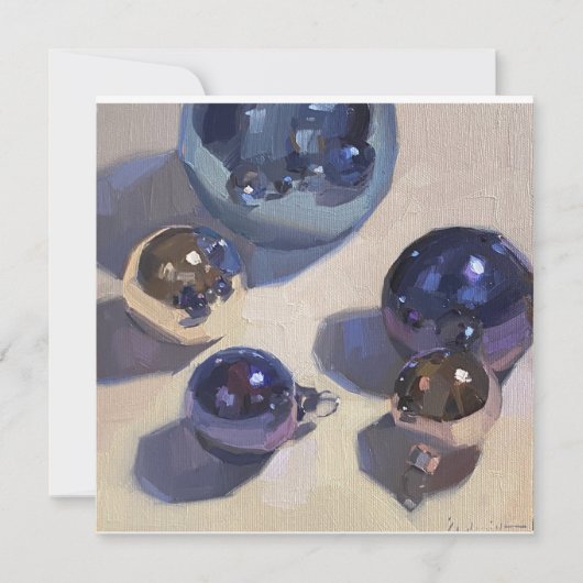 Carte de Noël blanche carré plat "Blue Steel" (Devant)