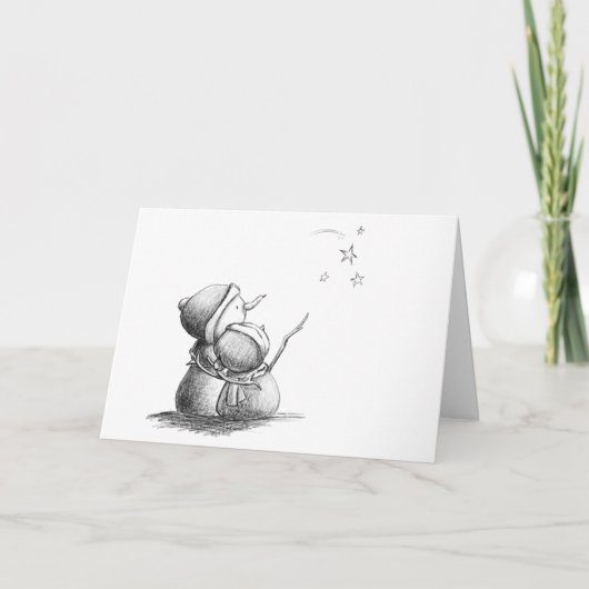 Carte de Noël blanche et noire (Devant)