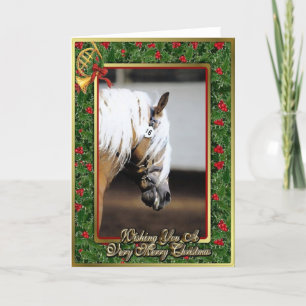 Carte de Noël blanche Haflinger Horse