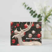 Carte de Noël blanche Sparkly Reindeer (Debout devant)