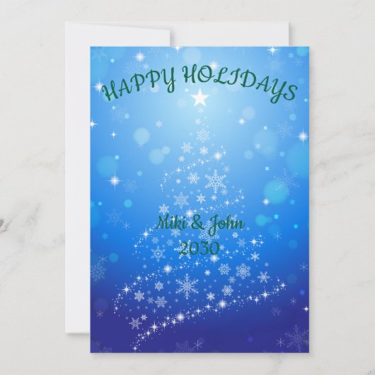 Carte de Noël bleu Foil (Devant)