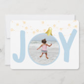 Carte de Noël bleu Joyl Baby avec une seule photo (Devant)