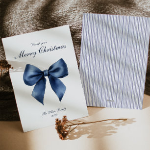 Carte de Noël bleu traditionnel