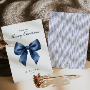 Carte de Noël bleu traditionnel