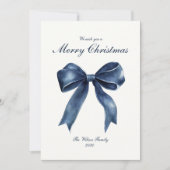 Carte de Noël bleu traditionnel (Devant)