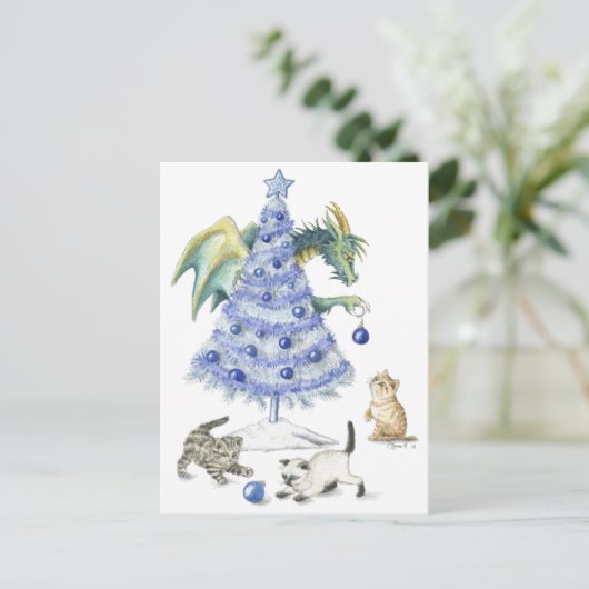 Carte de Noël bleue (Debout devant)
