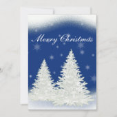 Carte de Noël bleue avec arbre blanc. (Devant)