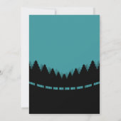 Carte de Noël bleue avec des pins de style rétro (Dos)