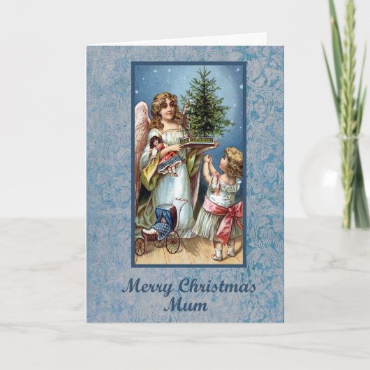 Carte de Noël bleue de maman (Devant)