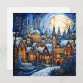 Carte de Noël bleue en verre (Devant / Derrière)