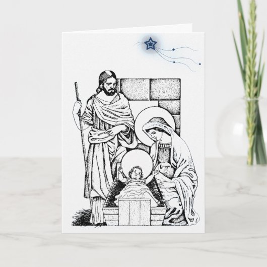 Carte de Noël bleue et blanche allemande de (Devant)