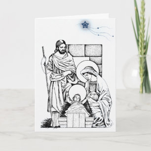Carte de Noël bleue et blanche allemande de