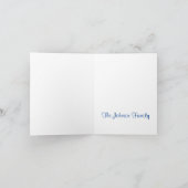 Carte de Noël bleue et blanche simple et élégante (Intérieur)