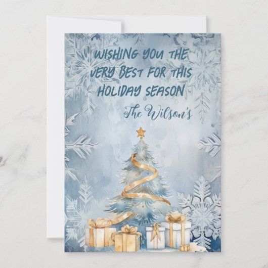 Carte de Noël bleue gelée (Devant)