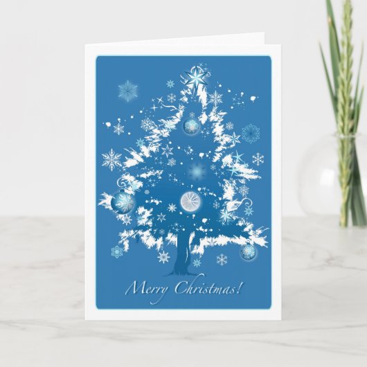 Carte de Noël Blue Christmas Tree (Devant)