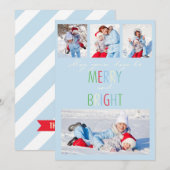 Carte de Noël Blue Modern Stripes (Devant / Derrière)