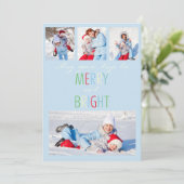Carte de Noël Blue Modern Stripes (Debout devant)