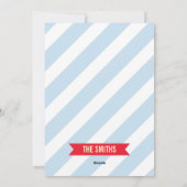 Carte de Noël Blue Modern Stripes (Dos)