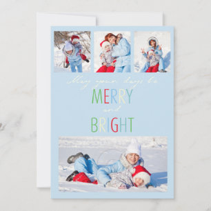 Carte de Noël Blue Modern Stripes