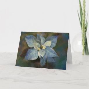 Carte de Noël Blue Poinsettia