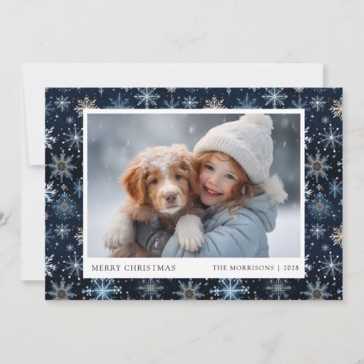 Carte de Noël Blue Snowflake (Devant)