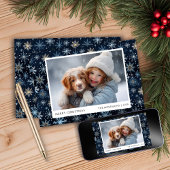 Carte de Noël Blue Snowflake