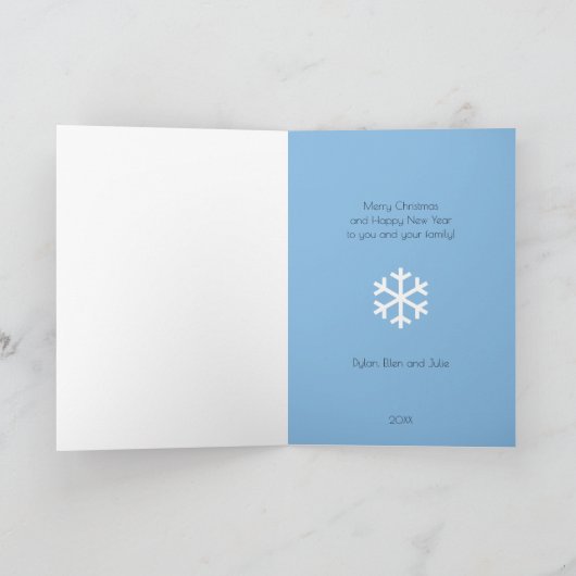 Carte de Noël Blue Snowflake (Intérieur)