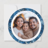 Carte de Noël Blue Vintage moderne (Devant)