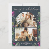 Carte de Noël Boho Chic Blue Rose Folio Photo (Devant)