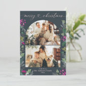 Carte de Noël Boho Chic Blue Rose Folio Photo (Debout devant)