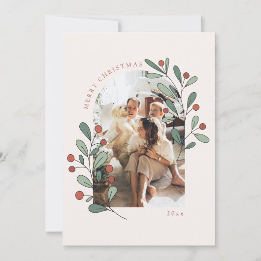 Carte de Noël Boho Holly (Devant)