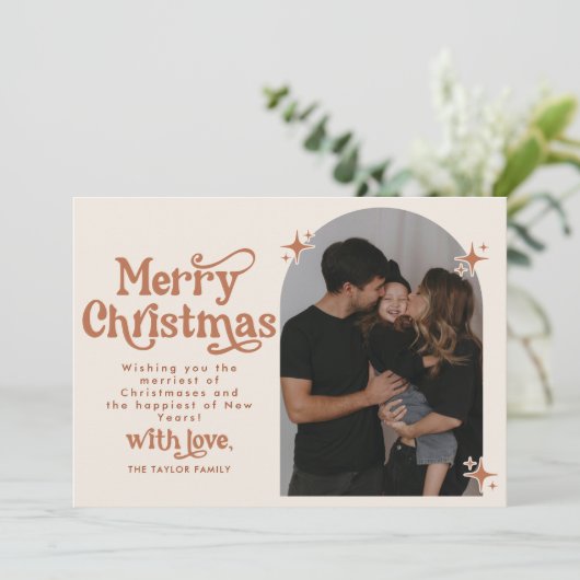 Carte de Noël Boho Photo (Debout devant)