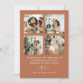 Carte de Noël Boho Terracotta Family Photo (Dos)