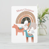 Carte de Noël Boho Watercolor (Debout devant)