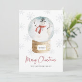 Carte de Noël bonhomme de neige (Debout devant)