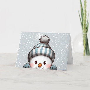 Carte de Noël Bonhomme de Neige Joyeux