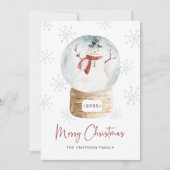 Carte de Noël bonhomme de neige Joyeux Noël (Devant)