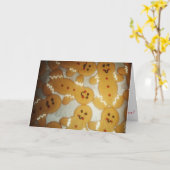 Carte de Noël « Bonhommes en pain d'épice » (Fleur jaune)