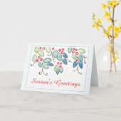 Carte de Noël Bonnes Fêtes vintages (Fleur jaune)