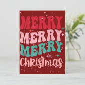 Carte de Noël bordeaux (Debout devant)