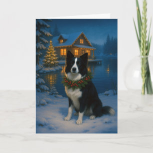 Carte de Noël Border Collie
