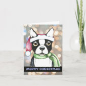 Carte de Noël Boston Terrier (Devant)