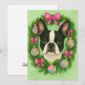 Carte de Noël Boston Terrier (Devant / Derrière)