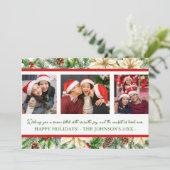 Carte de Noël botanique à l'aquarelle avec trois p (Debout devant)