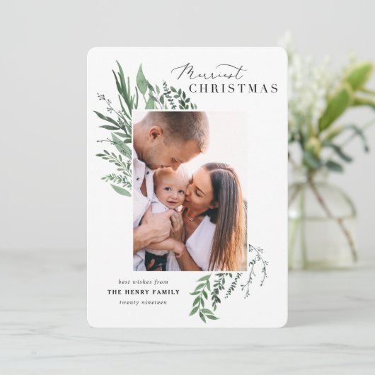 Carte de noël botanique de noël des plus beaux (Debout devant)