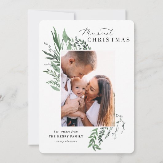 Carte de noël botanique de noël des plus beaux (Devant)