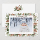 Carte de Noël botanique d'hiver (Devant / Derrière)